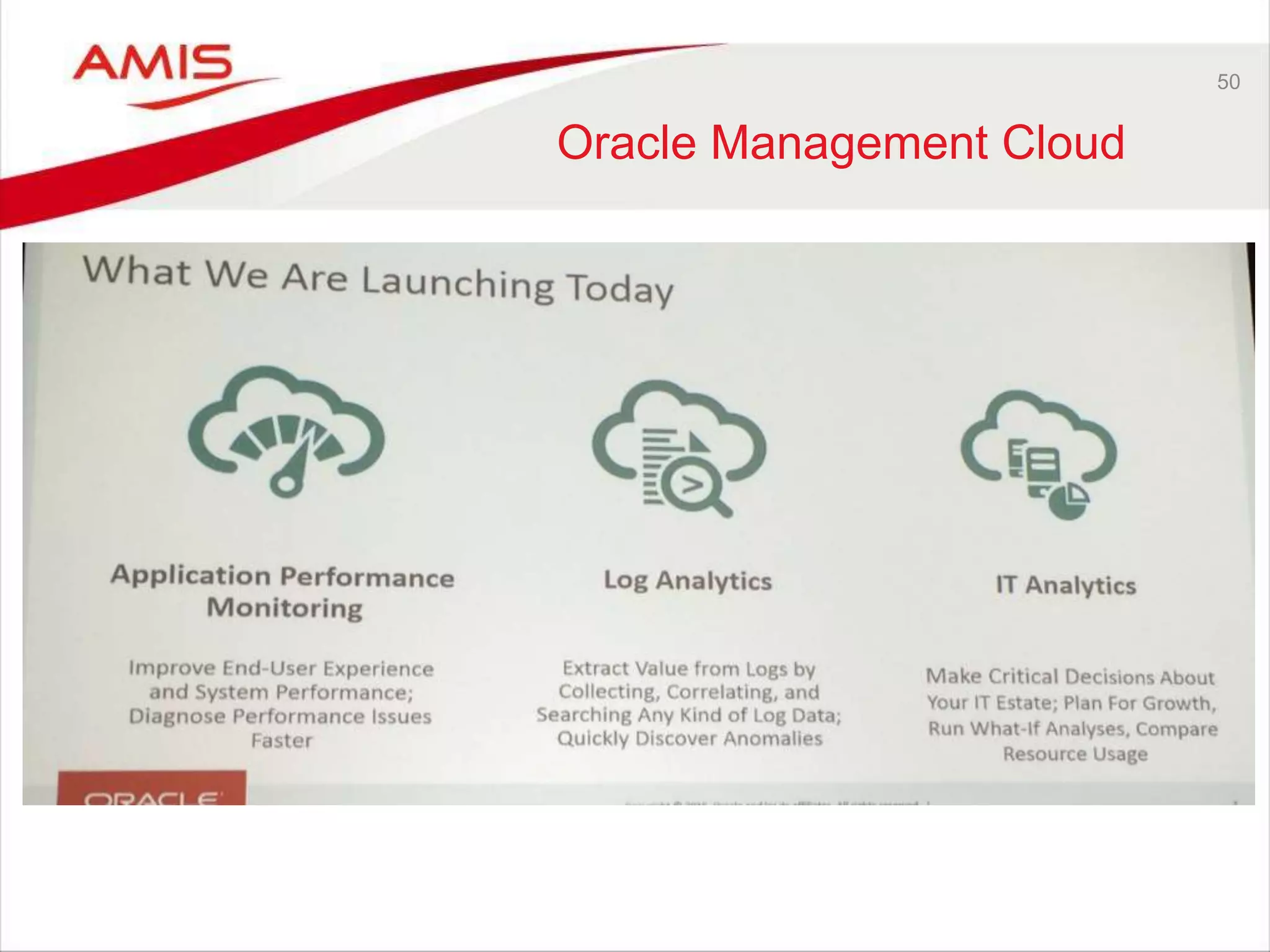 50
Oracle Management Cloud
 