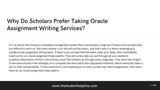 Oracle assignment help | PPT