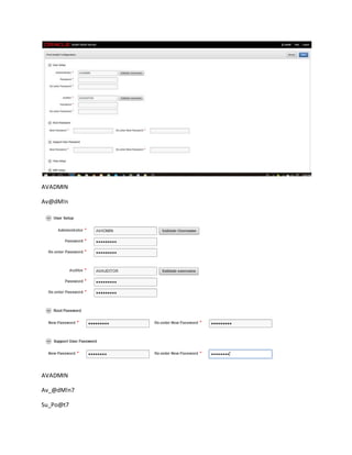 AVADMIN
Av@dM!n
AVADMIN
Av_@dM!n7
Su_Po@t7
 