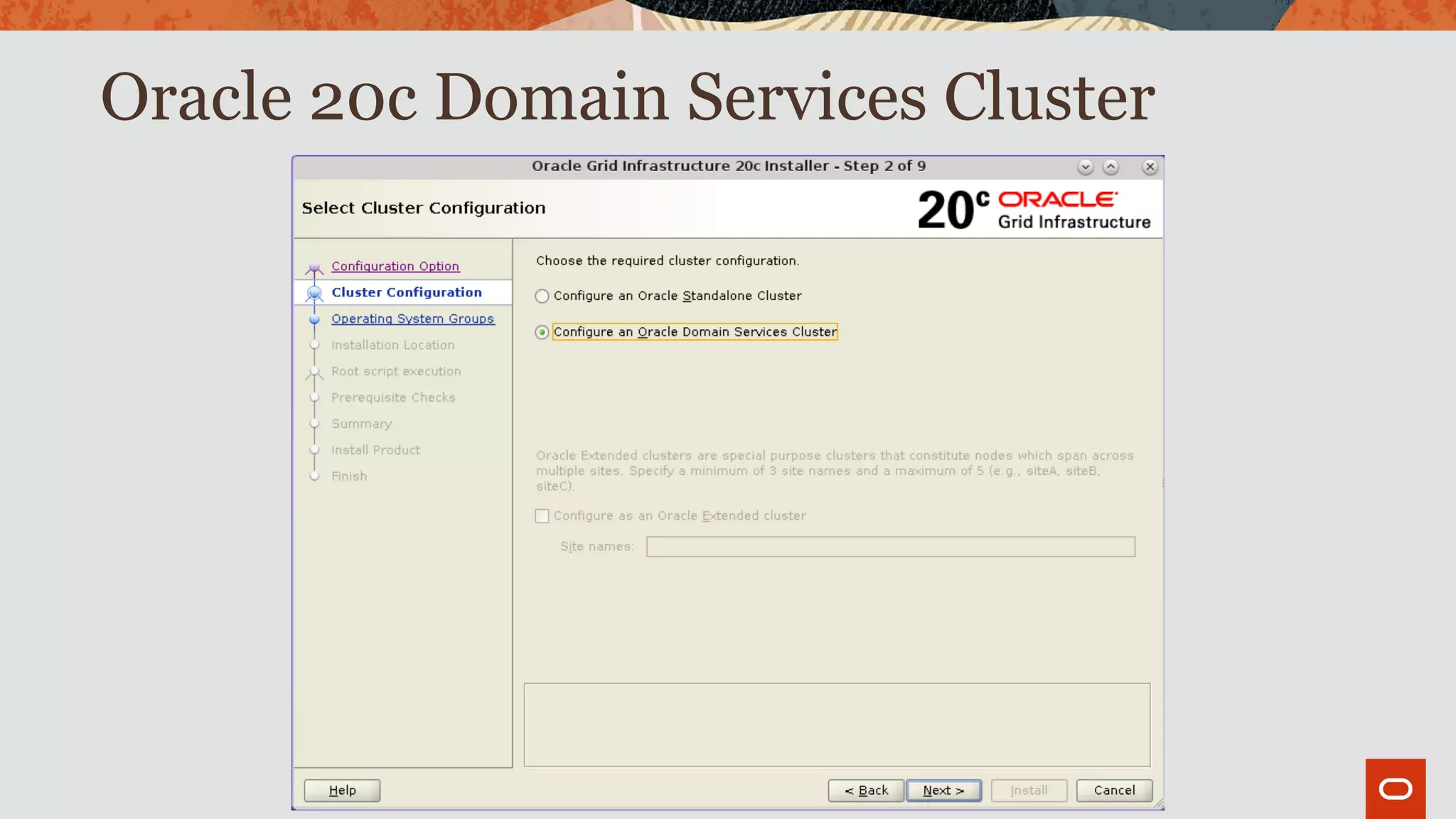 Oracle 20c Domain Services Cluster
 