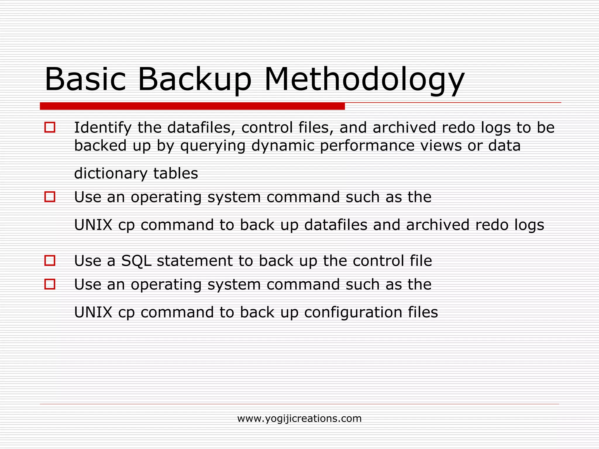 Oracle backup and recovery | PPT | Operating Systems | Computer ...