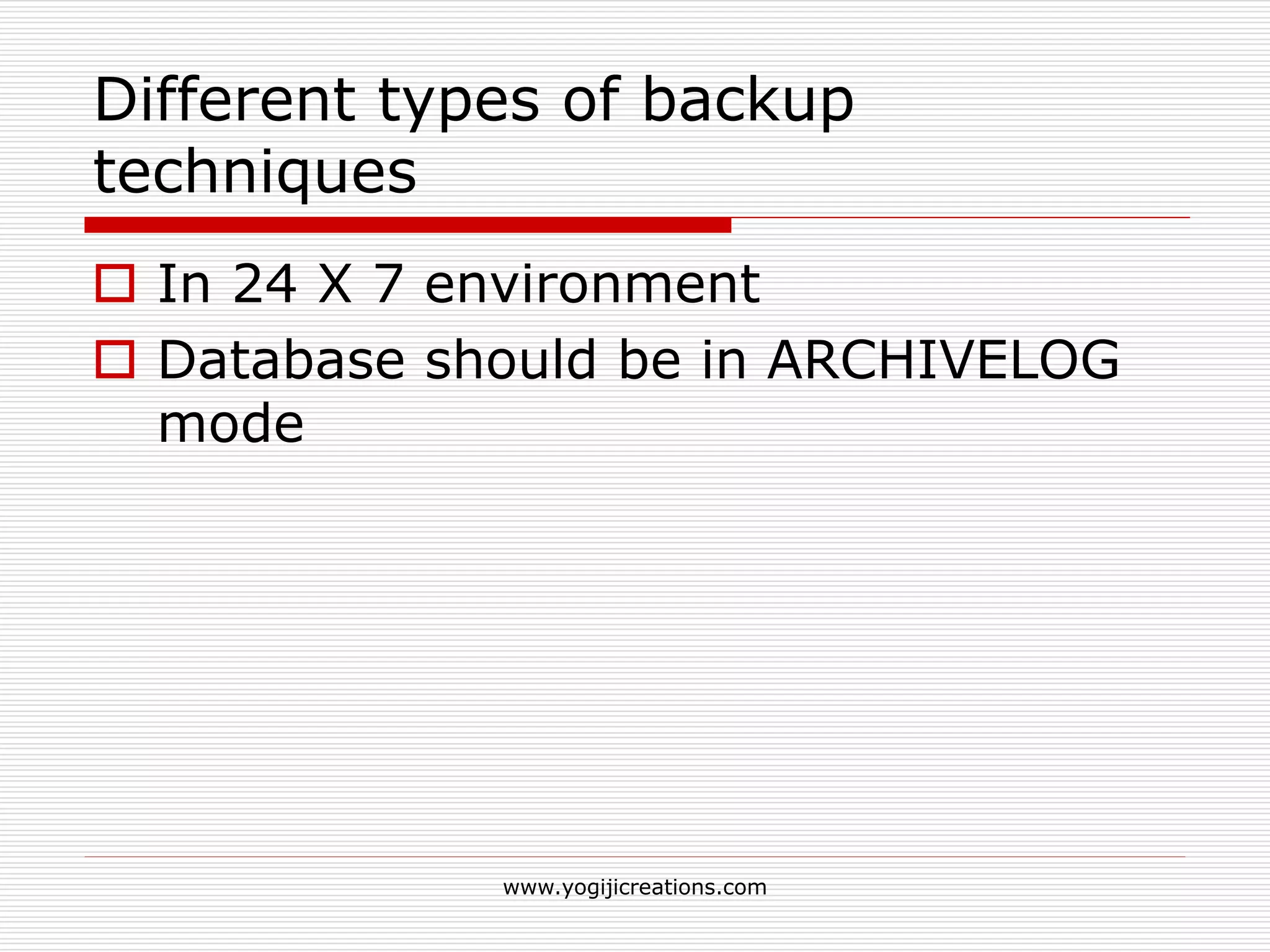 Oracle backup and recovery | PPT | Operating Systems | Computer ...