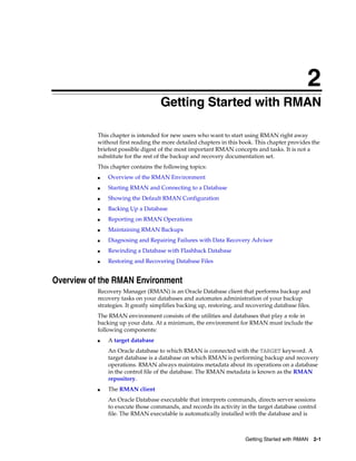 Oracle backup and recovery user's guide | PDF