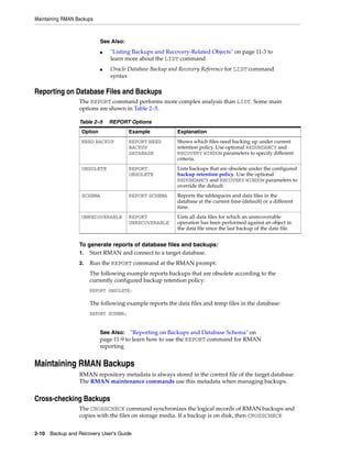 Oracle backup and recovery user's guide | PDF