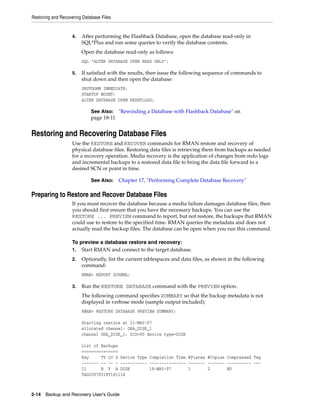 Oracle backup and recovery user's guide | PDF