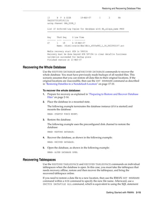 Oracle backup and recovery user's guide | PDF