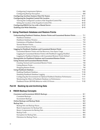 Oracle backup and recovery user's guide | PDF