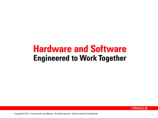Copyright © 2011, Oracle and/or its affiliates. All rights reserved. Oracle Internal & Confidential.
                                                                                                       41
 