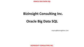 Oracle Big Data SQL | PPTX