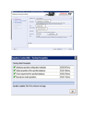 Hostname or IP address
Oracle Port
Oracle DB name
 