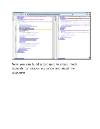 Now you can build a test suite to create mock
requests for various scenarios and assert the
responses
 