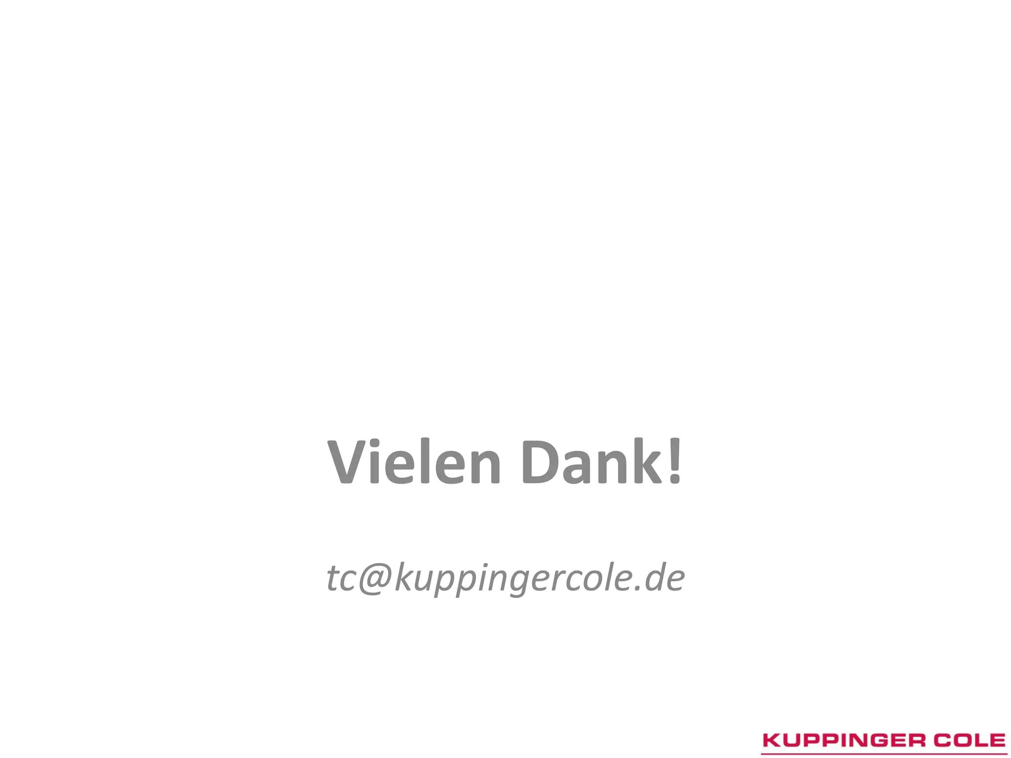 Vielen Dank!
tc@kuppingercole.de
 