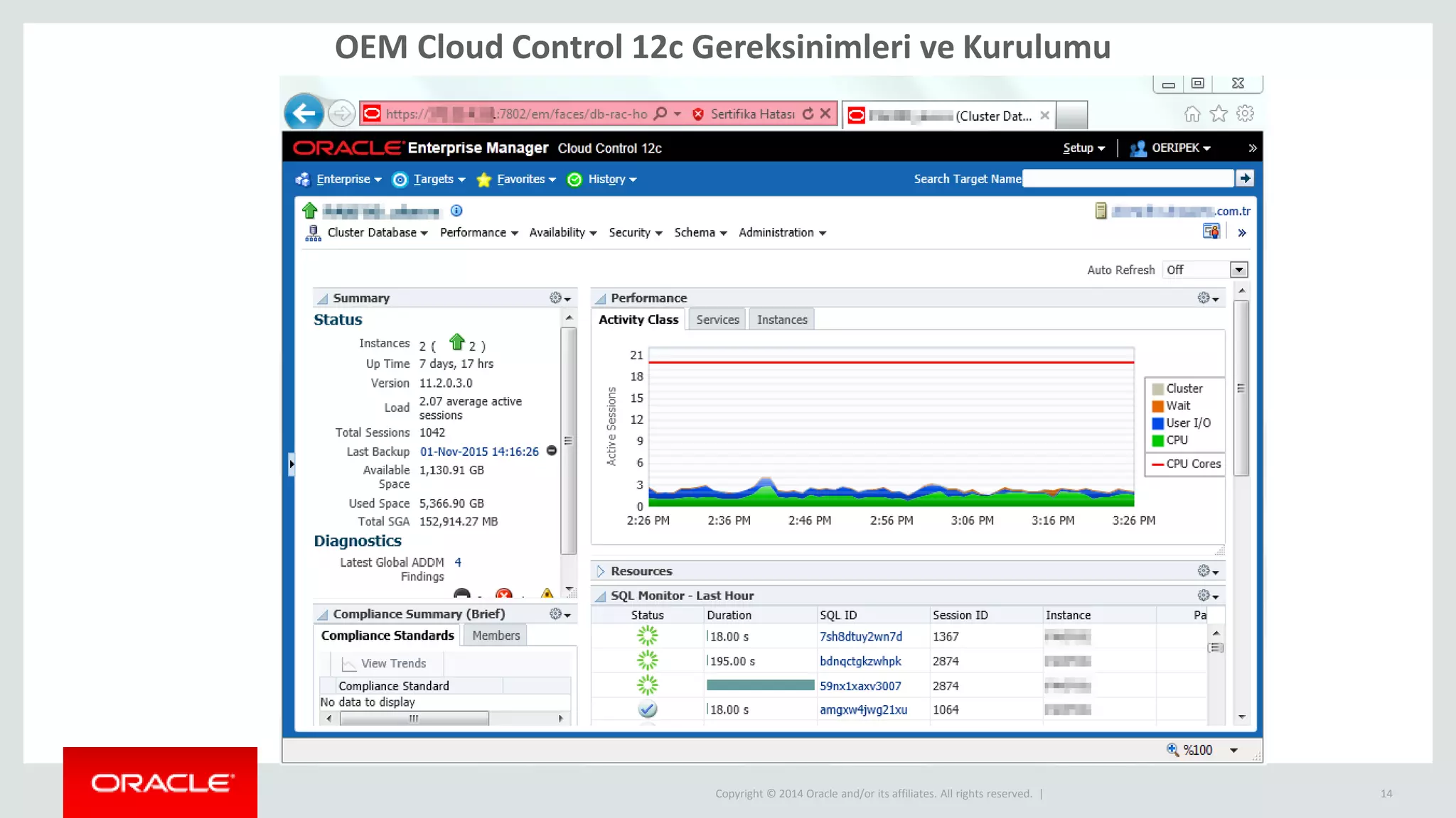 Copyright © 2014 Oracle and/or its affiliates. All rights reserved. | 14
OEM Cloud Control 12c Gereksinimleri ve Kurulumu
 