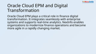 Oracle Cloud EPM with NexInfo drives planning and faster business ...