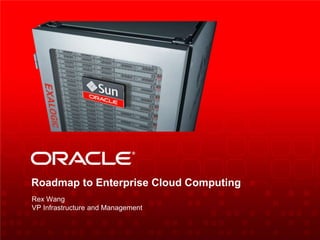 Roadmap to Enterprise Cloud Computing Rex Wang VP Infrastructure and Management 