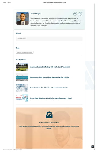 Oracle Cloud Managed Service and Velocity Partner | PDF