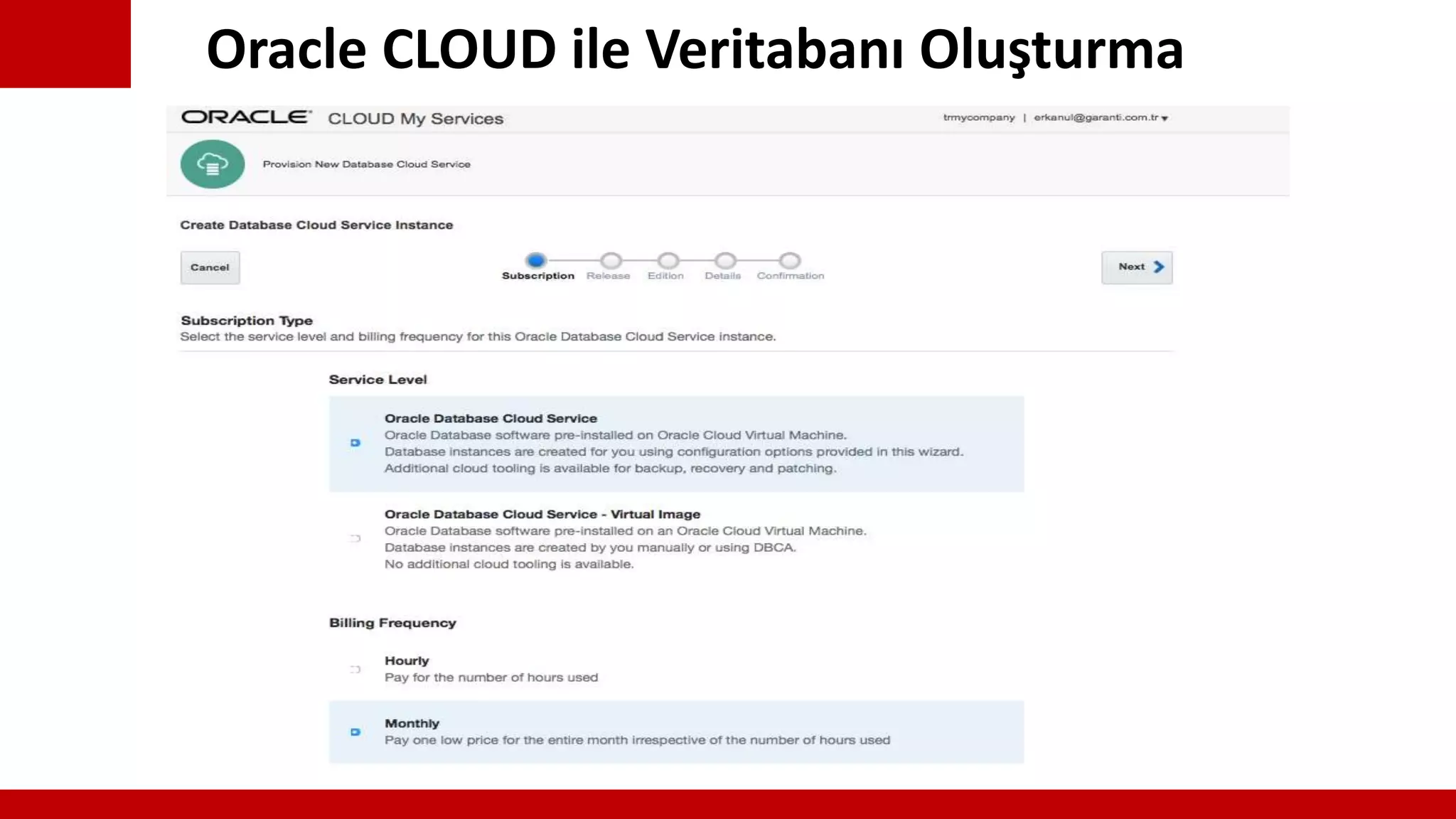 Oracle CLOUD ile Veritabanı Oluşturma
 