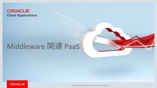 Copyright © 2018, Oracle and/or its affiliates. All rights reserved. |
Middleware 関連 PaaS
11
 