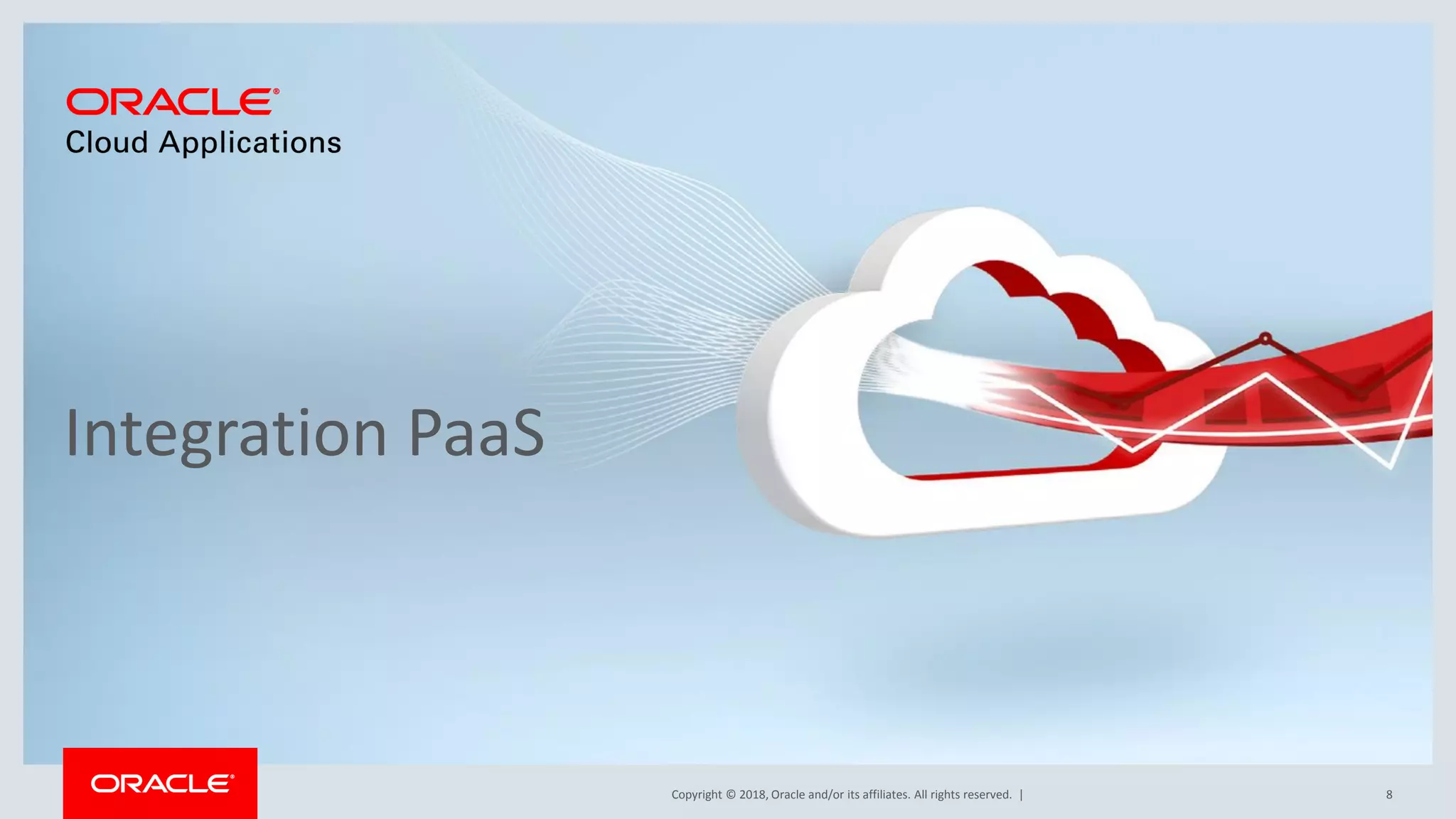Copyright © 2018, Oracle and/or its affiliates. All rights reserved. |
Integration PaaS
8
 