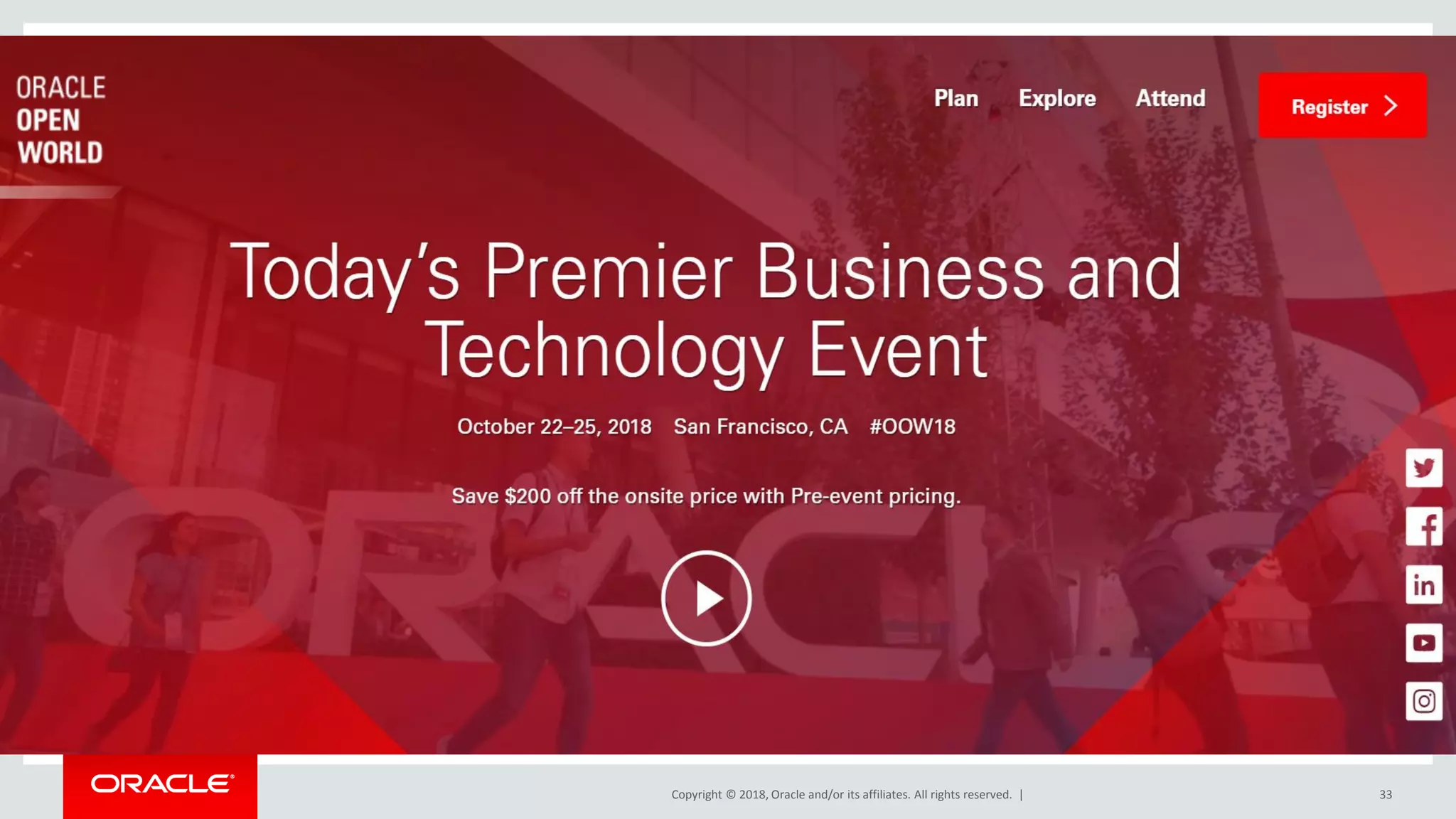 Copyright © 2018, Oracle and/or its affiliates. All rights reserved. | 33
 