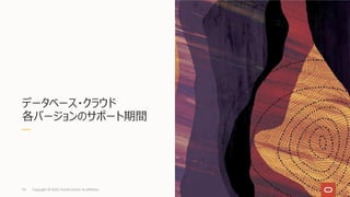 データベース・クラウド
各バージョンのサポート期間
74 Copyright © 2022, Oracle and/or its affiliates
 