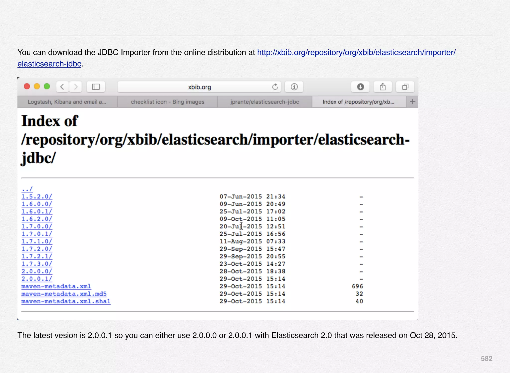 582
You can download the JDBC Importer from the online distribution at http://xbib.org/repository/org/xbib/elasticsearch/importer/
elasticsearch-jdbc.
The latest vesion is 2.0.0.1 so you can either use 2.0.0.0 or 2.0.0.1 with Elasticsearch 2.0 that was released on Oct 28, 2015.
 