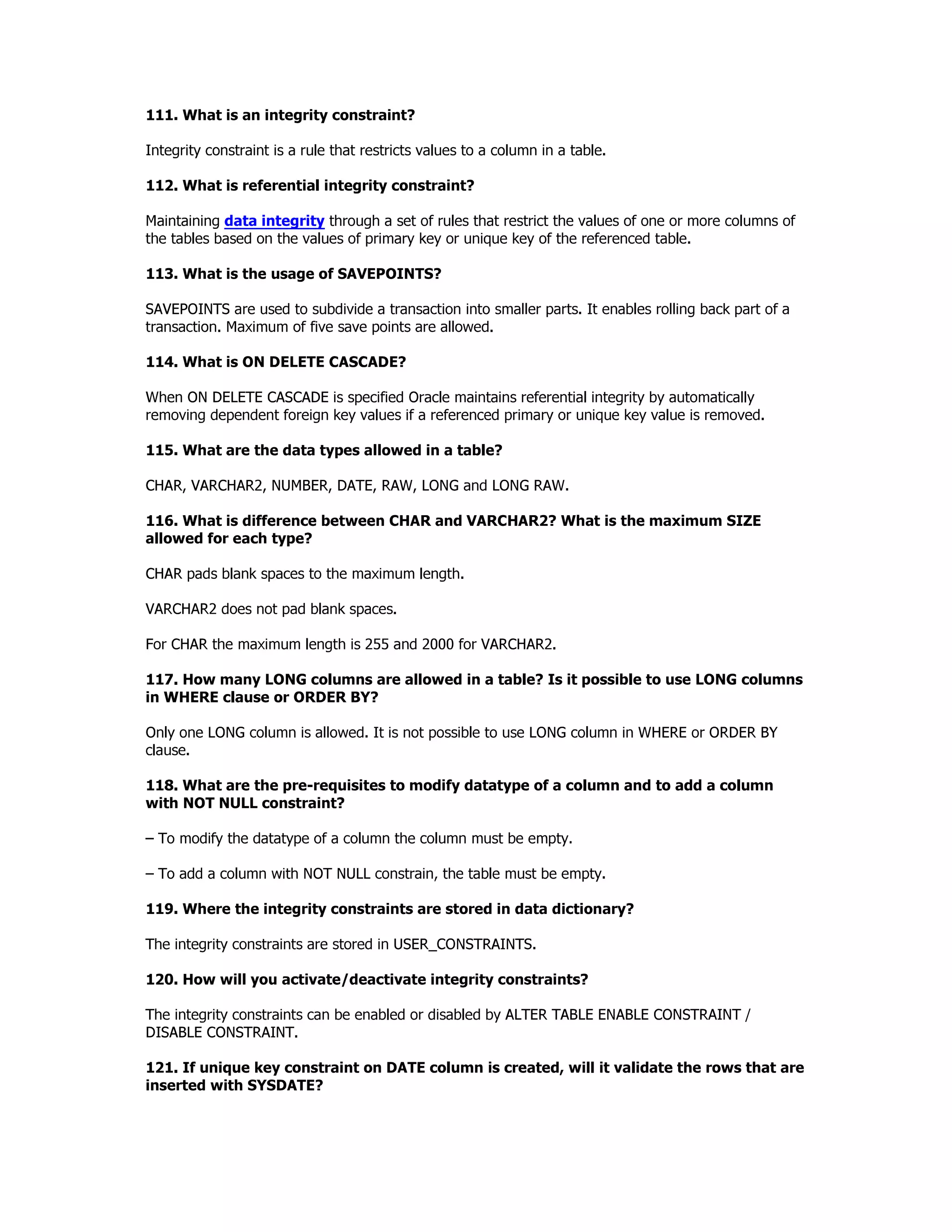 Oracle concepts and architecture