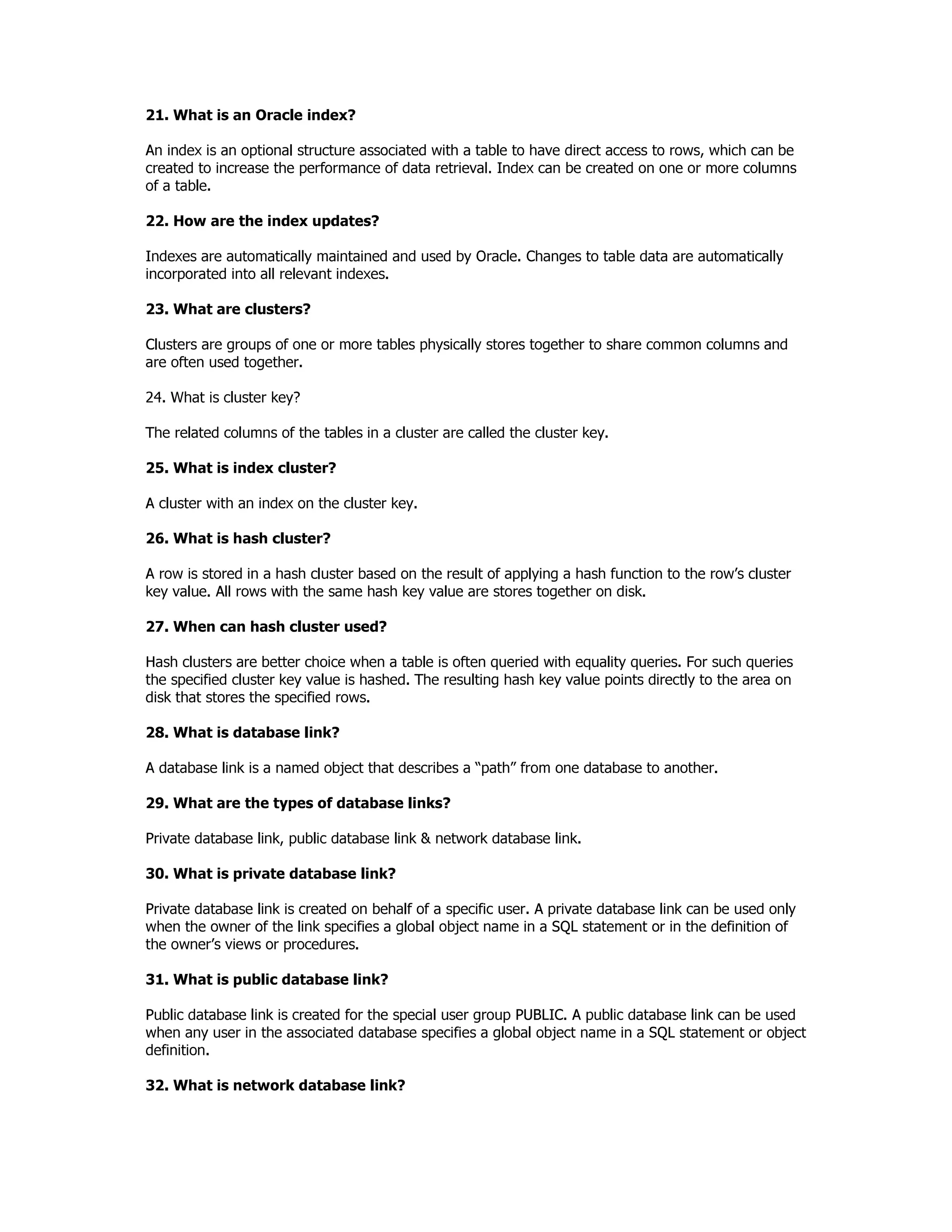 Oracle concepts and architecture