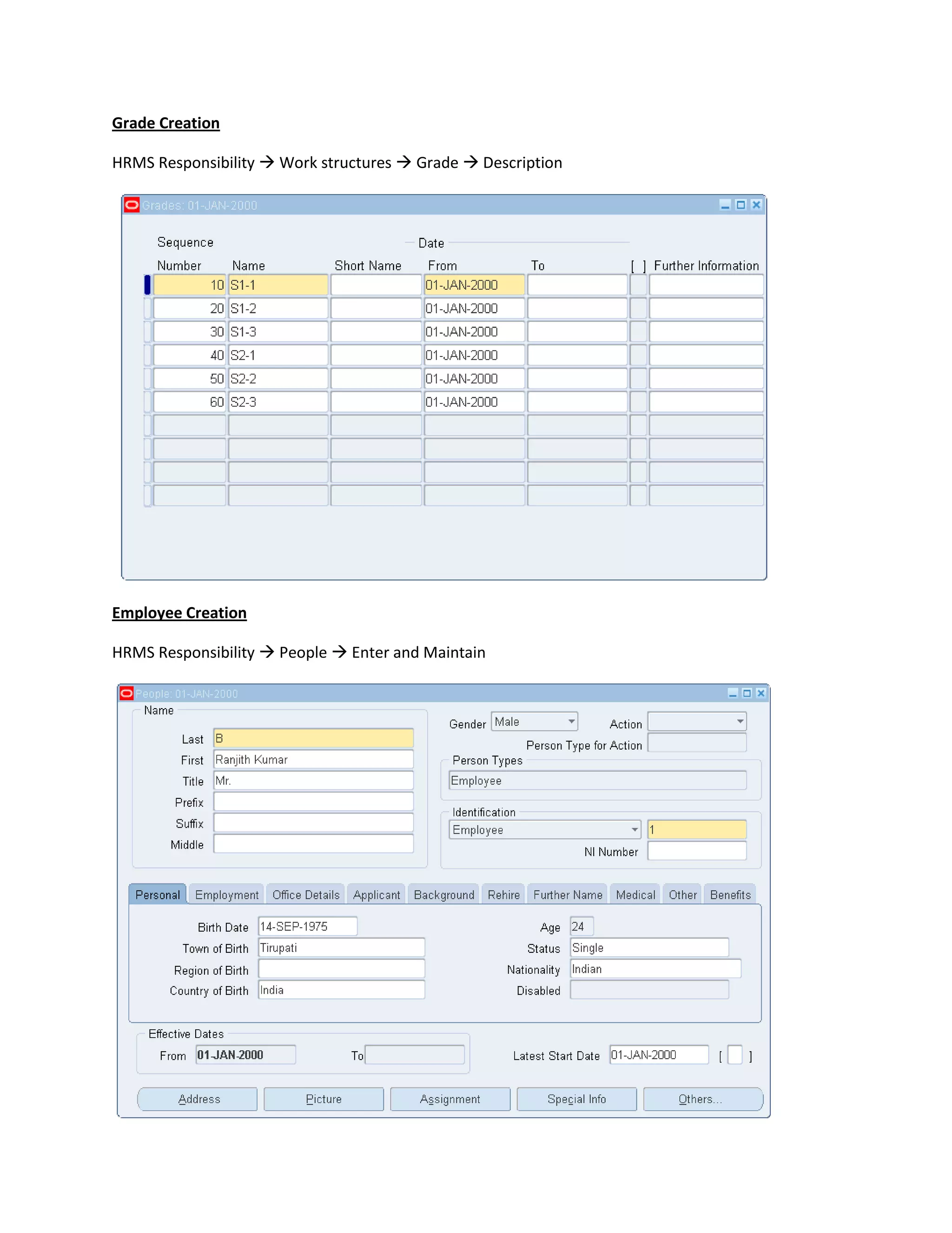 Oracle Core HR with Screen Shots | DOCX | Human Resources | Business