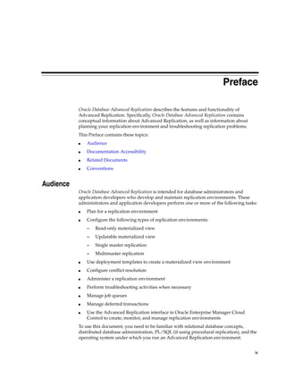 Oracle database 12c advanced replication | PDF