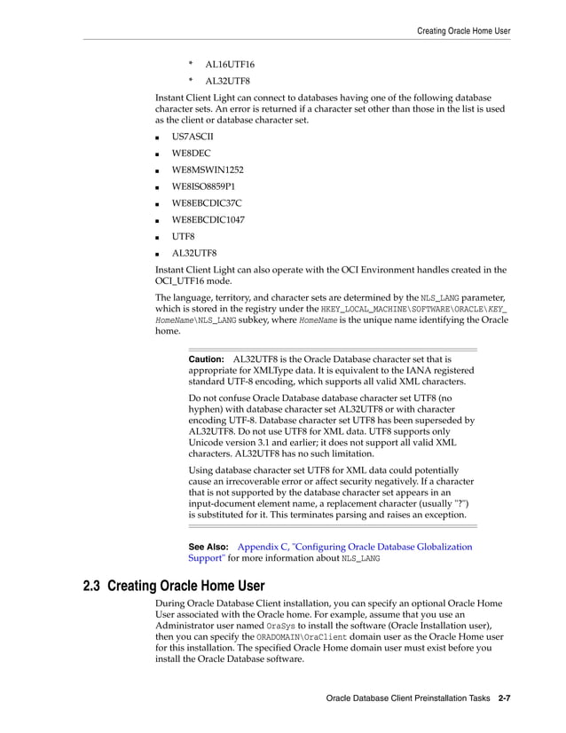 Oracle database 12c client installation overview | PDF