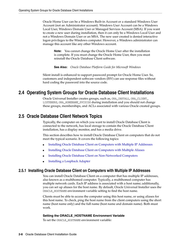 Oracle database 12c client installation overview | PDF