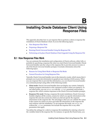 Oracle database 12c client installation overview | PDF