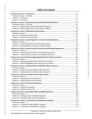 Oracle database 12c sql worshop 1 activity guide | PDF