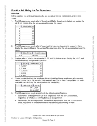 Oracle database 12c sql worshop 1 activity guide | PDF