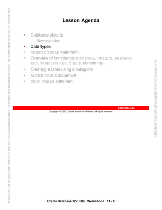Oracle database 12c sql worshop 1 student guide vol 2 | PDF