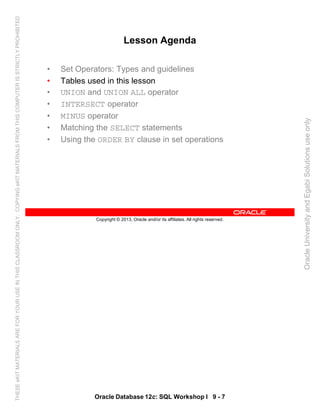 Oracle database 12c sql worshop 1 student guide vol 2 | PDF