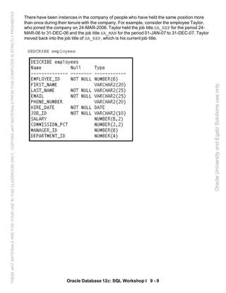 Oracle database 12c sql worshop 1 student guide vol 2 | PDF
