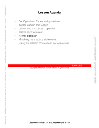 Oracle database 12c sql worshop 1 student guide vol 2 | PDF