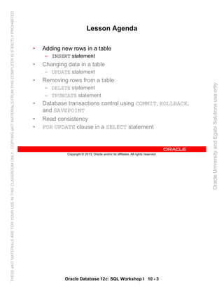 Oracle database 12c sql worshop 1 student guide vol 2 | PDF