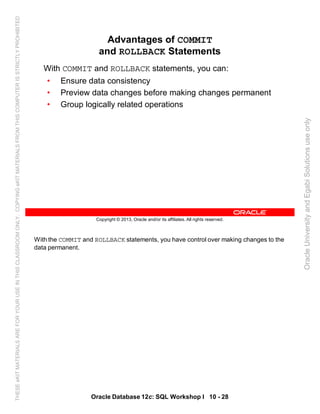Oracle database 12c sql worshop 1 student guide vol 2 | PDF