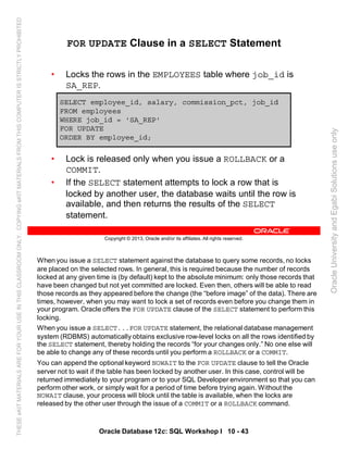 Oracle database 12c sql worshop 1 student guide vol 2 | PDF