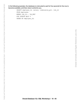 Oracle database 12c sql worshop 1 student guide vol 2 | PDF