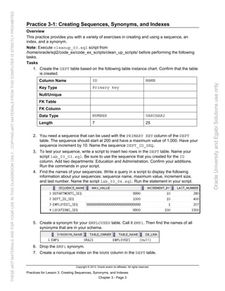 Oracle database 12c sql worshop 2 activity guide | PDF