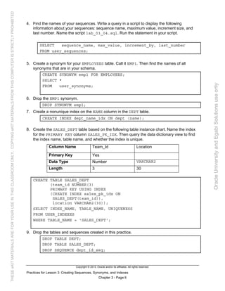 Oracle database 12c sql worshop 2 activity guide | PDF