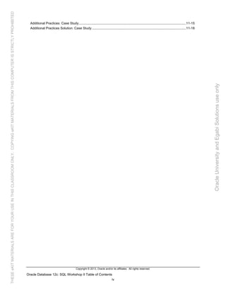 Oracle database 12c sql worshop 2 activity guide | PDF