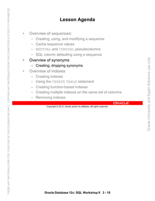 Oracle database 12c sql worshop 2 student guide vol 1 | PDF