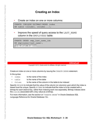 Oracle database 12c sql worshop 2 student guide vol 1 | PDF
