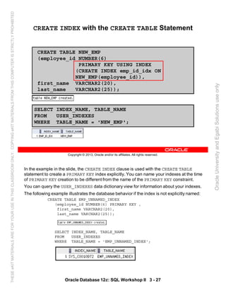 Oracle database 12c sql worshop 2 student guide vol 1 | PDF