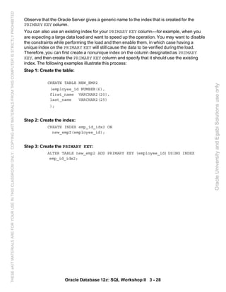 Oracle database 12c sql worshop 2 student guide vol 1 | PDF